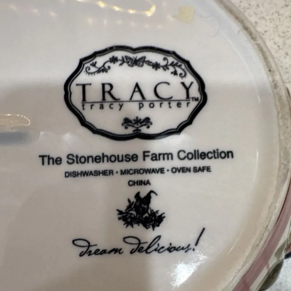 Tracy Porter Stonehouse Farm Oval Ceramic Casserole Rooster Dishwasher Safe